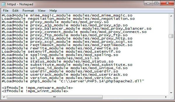 Tìm đoạn "LoadModule" như ảnh và thêm vào:  LoadModule php5_module "Ổđĩa:\đường_dẫn_đến_thư_mục_php5php5apache2.dll"
