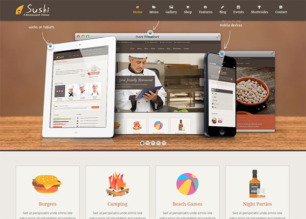 Sushi Restaurant & Lounge là Theme WordPress nhà hàng do Inktheme cung cấp.