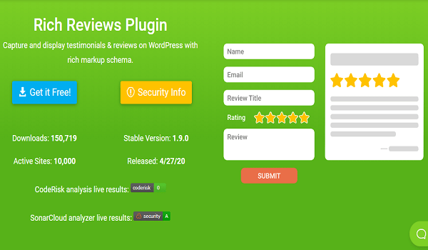 Rich Reviews là một Plugin WordPress đánh giá rất dễ sử dụng.