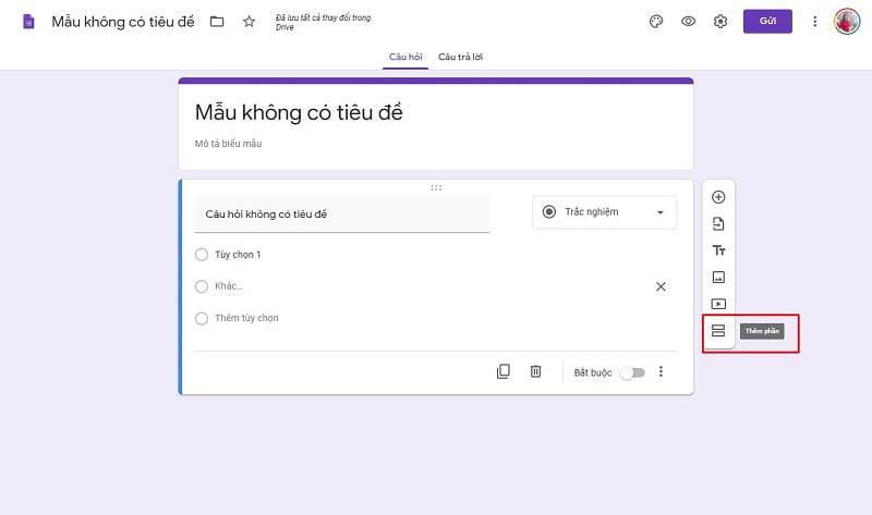 cách tách biểu mẫu trong google form