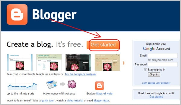 tạo blog miễn phí với blogger