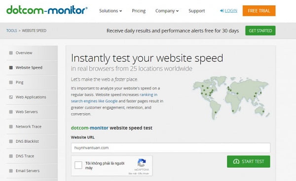 Công cụ Dotcom-Monitor. 