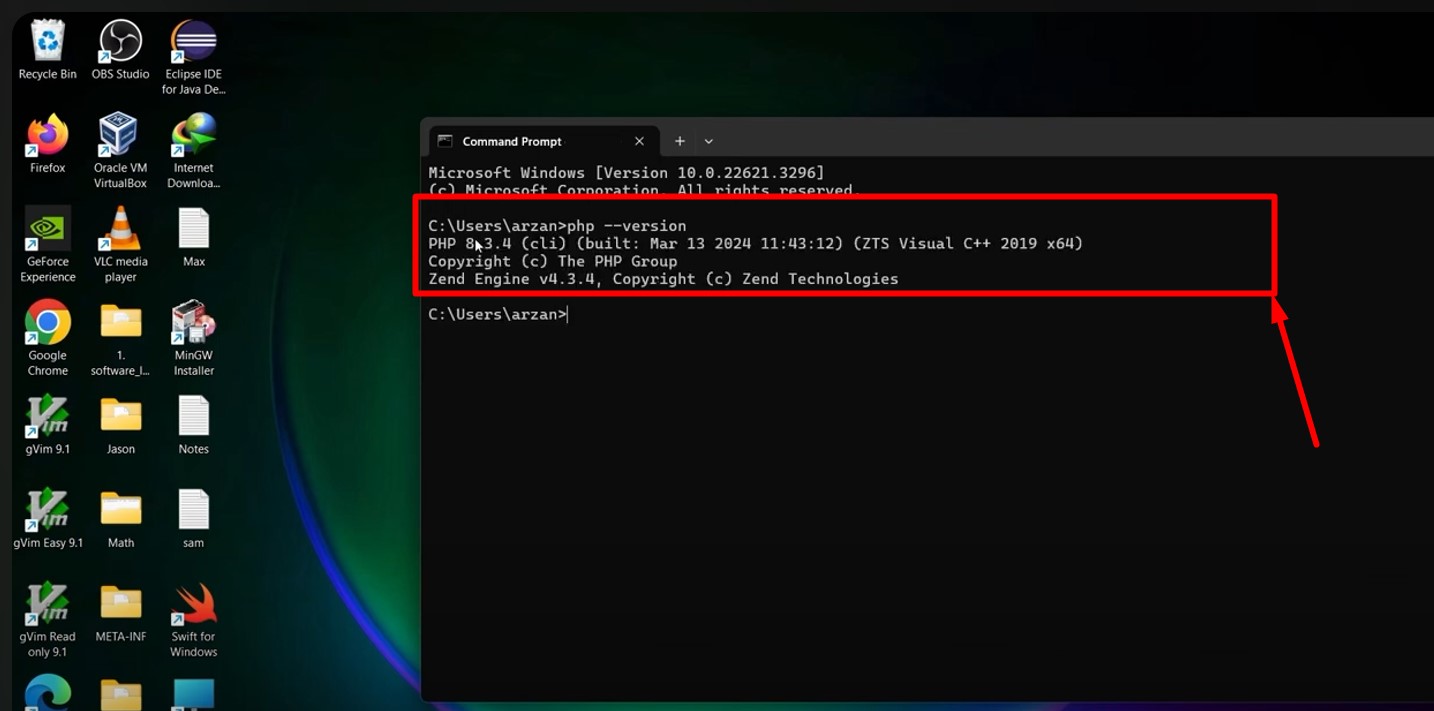 Cài đặt thành công php online bản 8.3