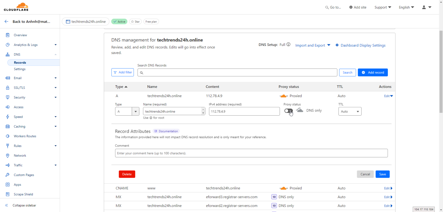 Hướng dẫn Tắt Proxy CloudFlare - Trung tâm hỗ trợ kỹ thuật | MATBAO.NET