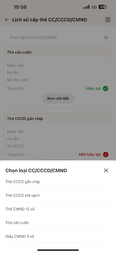 Hướng dẫn kiểm tra và xem lịch sử cấp thẻ CCCD trên ứng dụng VNeID