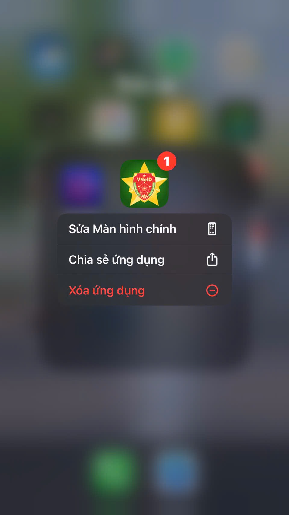 hủy ứng dụng VNeID trên điện thoại cũ