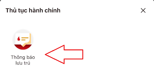 Thông báo lưu trú trên VNEID
