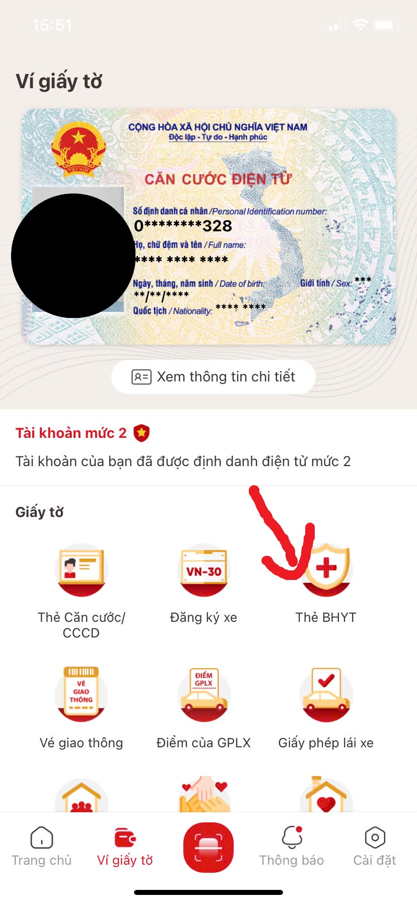 Cách tích hợp thẻ BHYT vào VNEID