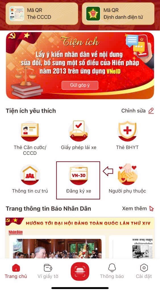 xuất trình giấy tờ điện tử bằng VNeID trên điện thoại cũ