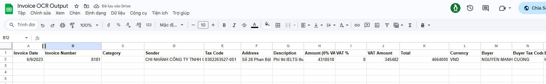Tạo file Google Sheet cho Workflow n8n