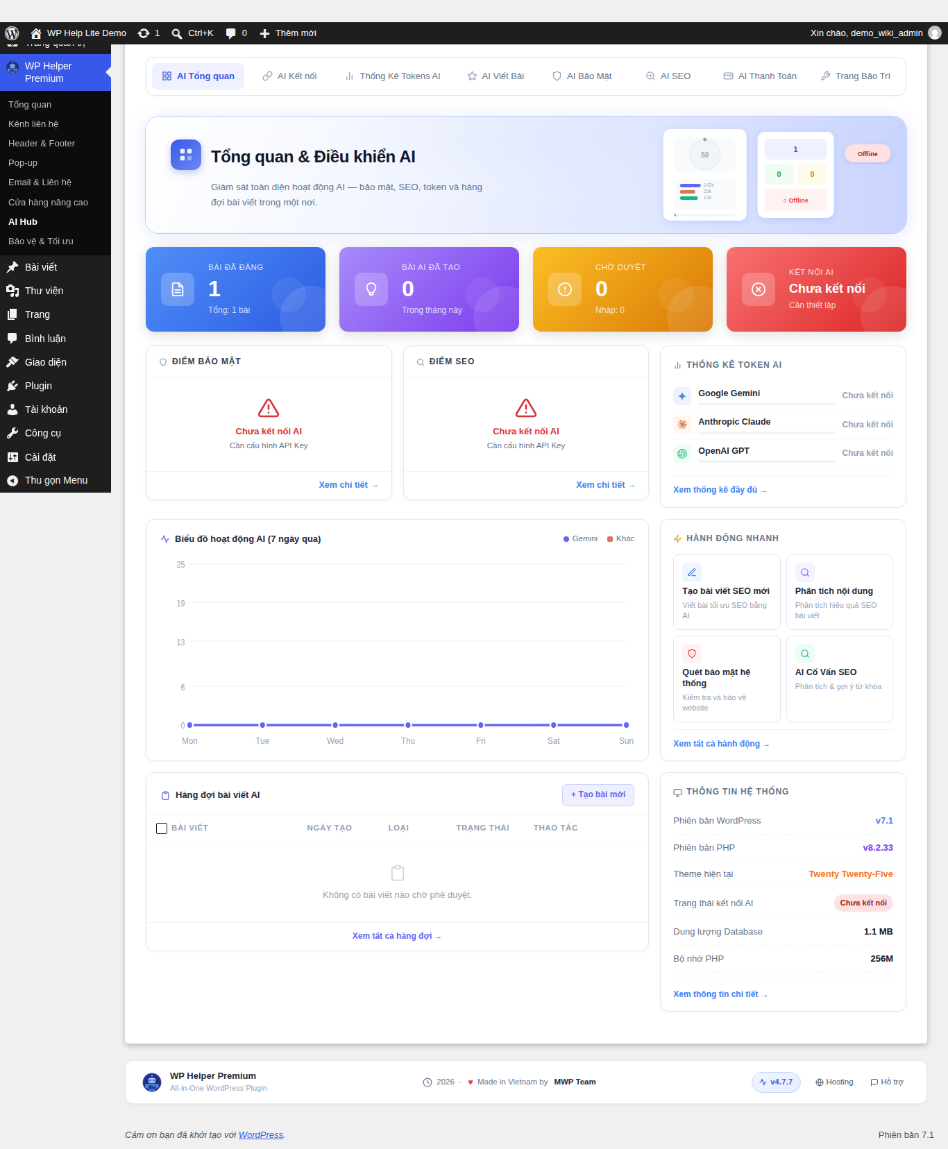 Giao diện AI Tổng quan trong AI Hub