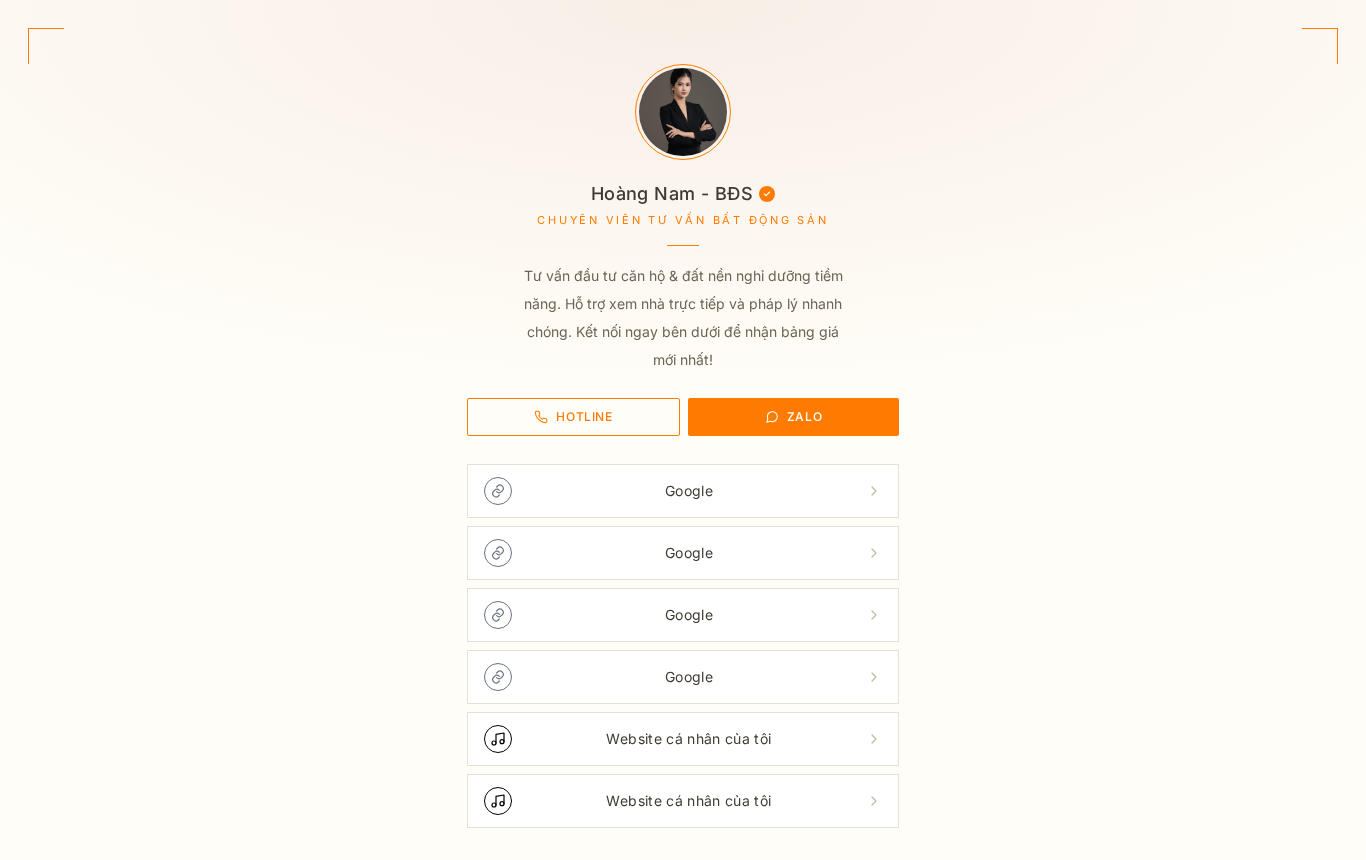 Trang Bio Link công khai của người dùng